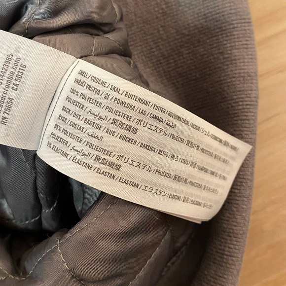 Abercrombie & Fitch Bomber Jacket Mens Large Gray Full Zip Ribbed Faux Suede - Picture 8 of 10